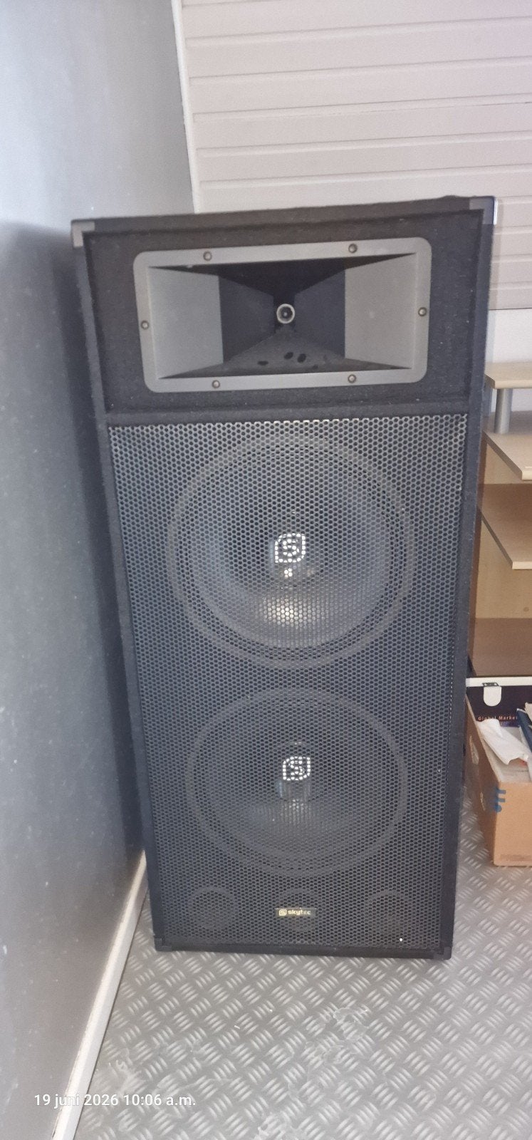 2 grote, zware Skytec luidsprekers, Audio, Tv en Foto, Luidsprekerboxen, Ophalen