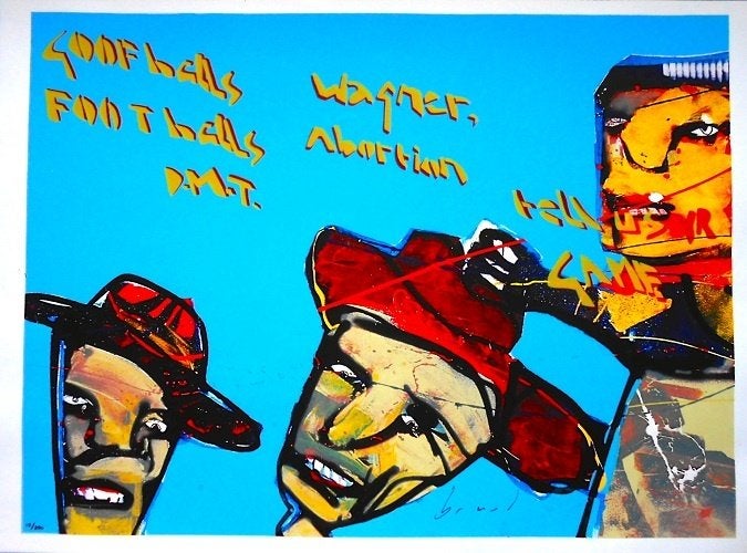 Herman Brood - "Goofballs", Gesigneerd, Verzenden, Zeefdruk