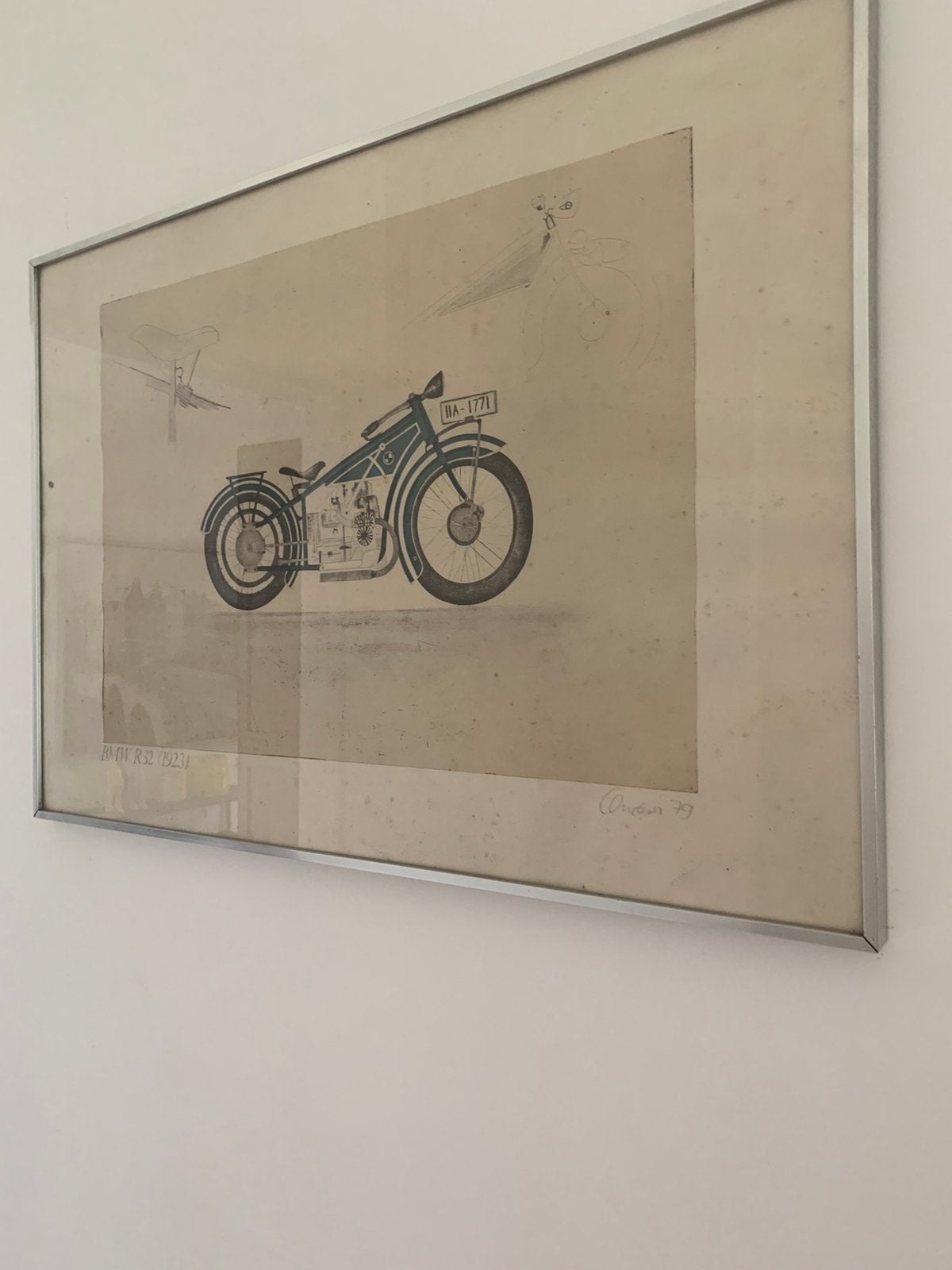 BMW  motor R32 1923, Antiquités & Art, Art | Eaux-fortes & Gravures, Enlèvement