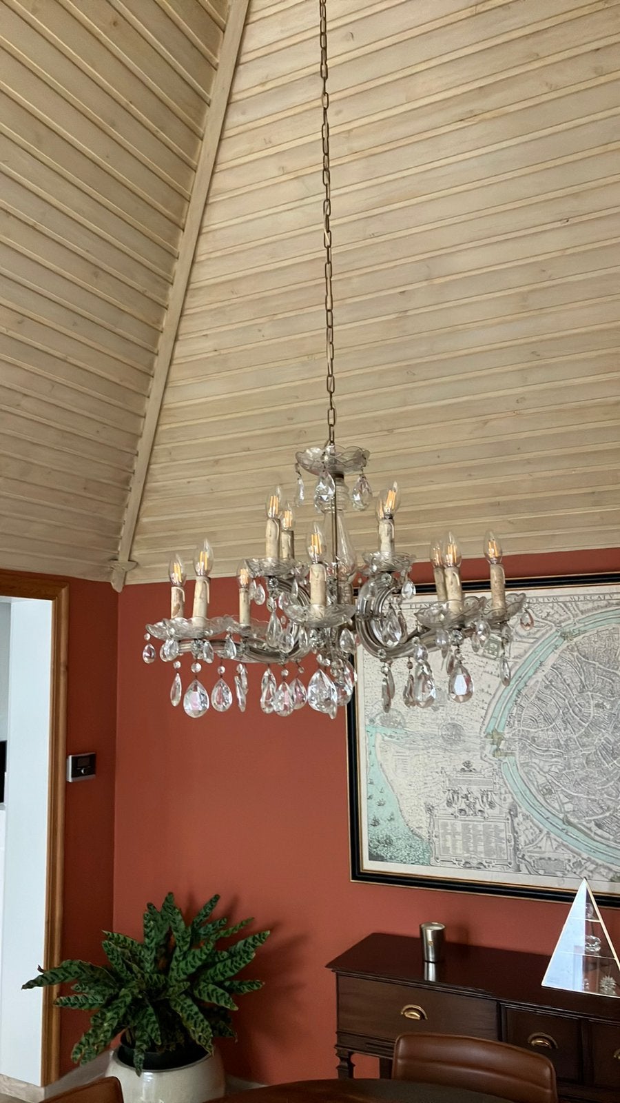 Kroonluchter vintage, Huis en Inrichting, Ophalen, Gebruikt