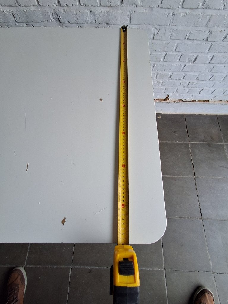 Stevige witte tafel, Ophalen, Gebruikt, 100 tot 150 cm, Wit