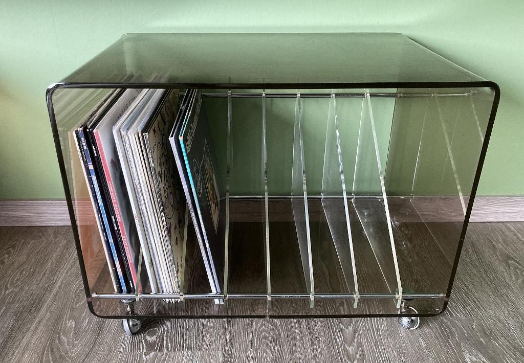 Vintage '70s plexiglas platenmeubel, Enlèvement, Audio et Vidéo