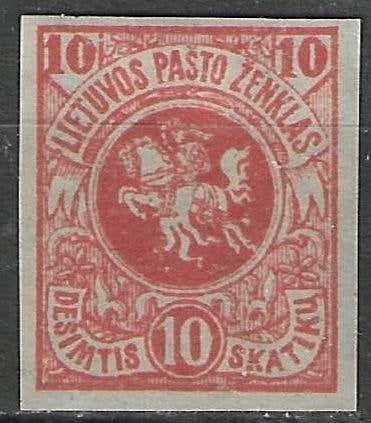Lituanie 1919 - Yvert 25 - Armoiries de Vytautas (PF), Envoi, Pologne, Non oblitéré