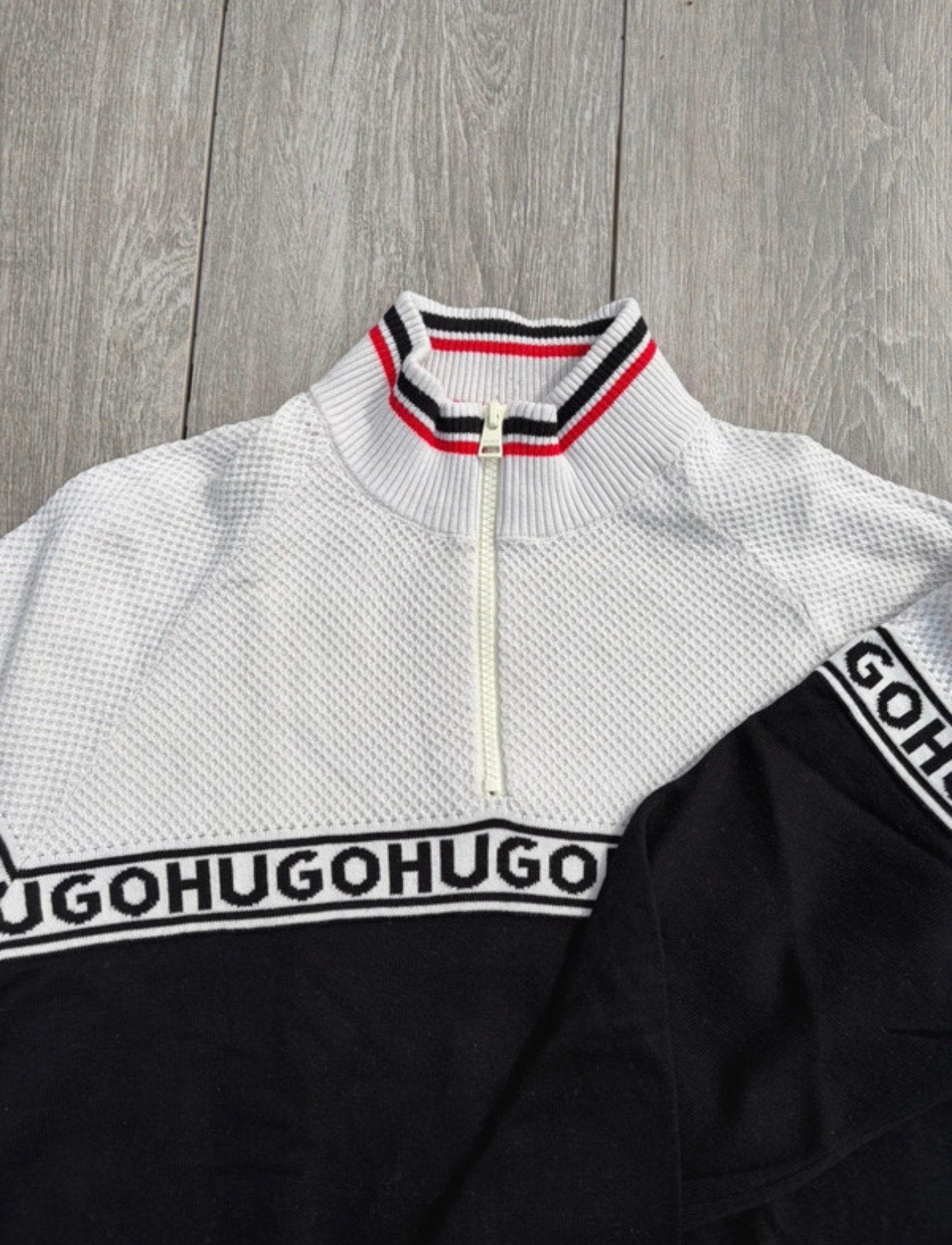 HUGO half-zip trui, Enlèvement, Neuf, Taille 48/50 (M), Blanc