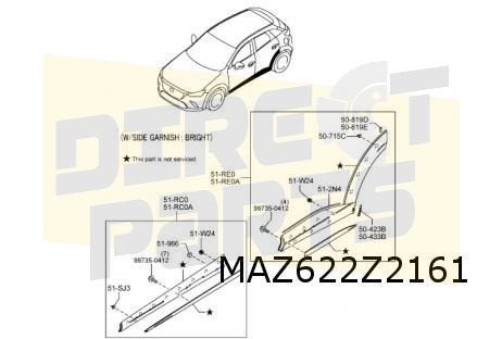 Mazda	CX-3 (4/15 - 2/22) (DK) 2/18- voorportierlijst Links o, -, -, Nieuw, Mazda
