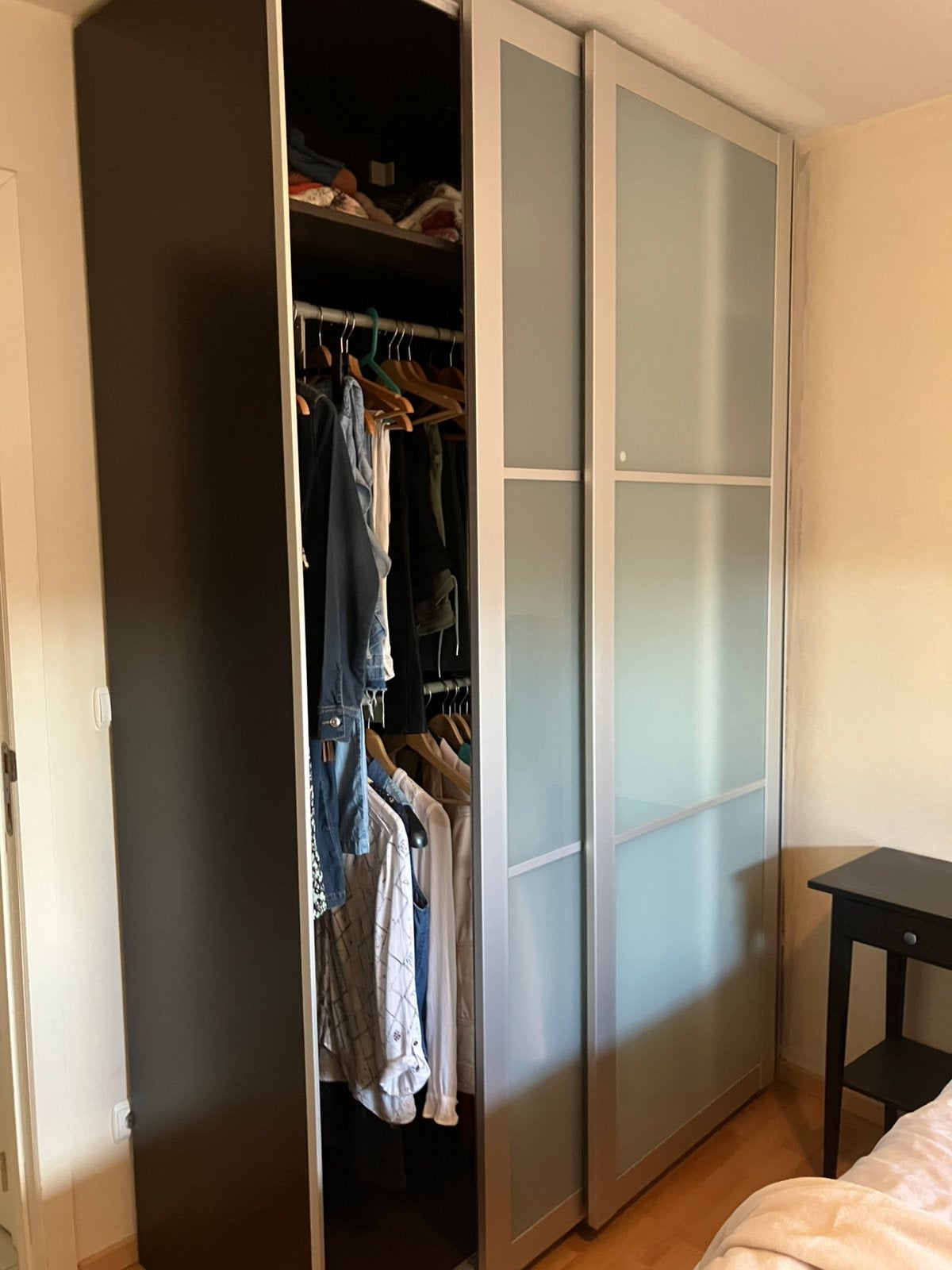 Pax kast Ikea zwart, Ophalen, Gebruikt, Met lade(s)