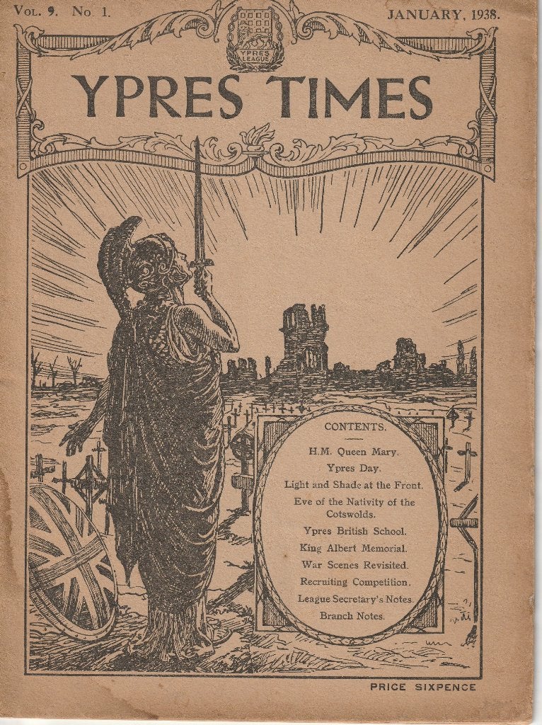 Oorlog Boek Ypres Times january 1938 vol. 9 no 1, Ophalen of Verzenden