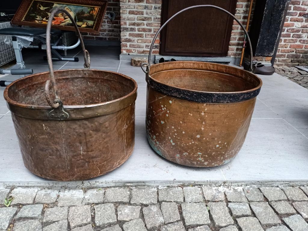 Rood koper ketels, Tuin en Terras, Bloembakken en Plantenbakken, Binnen, Balkon, Tuin, Ophalen