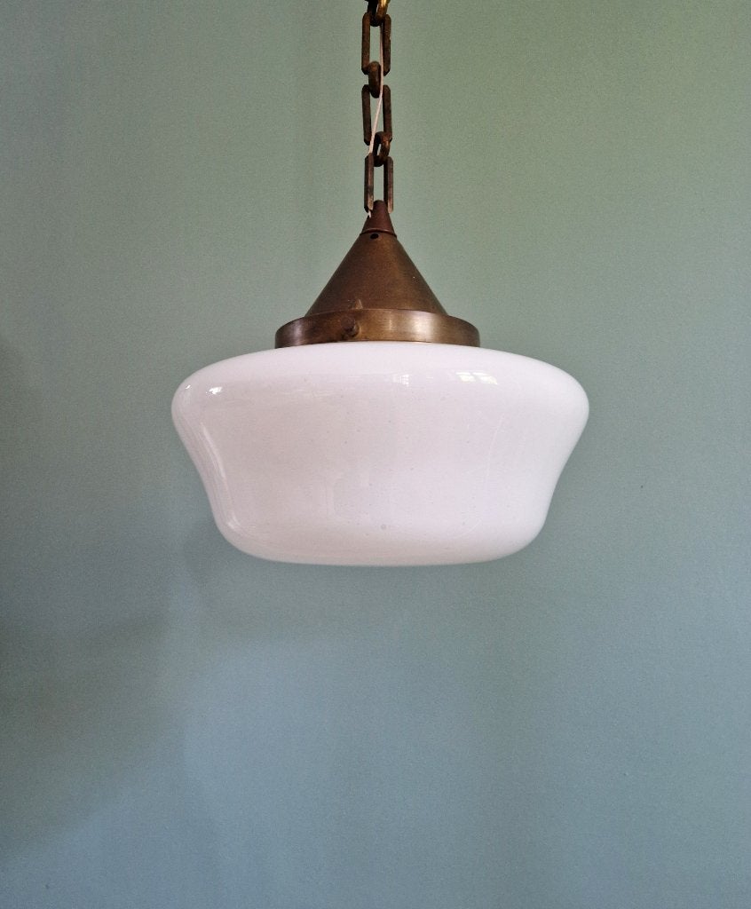 Art Deco hanglamp in witte opaline, jaren 1920-30, Antiek en Kunst, Ophalen of Verzenden