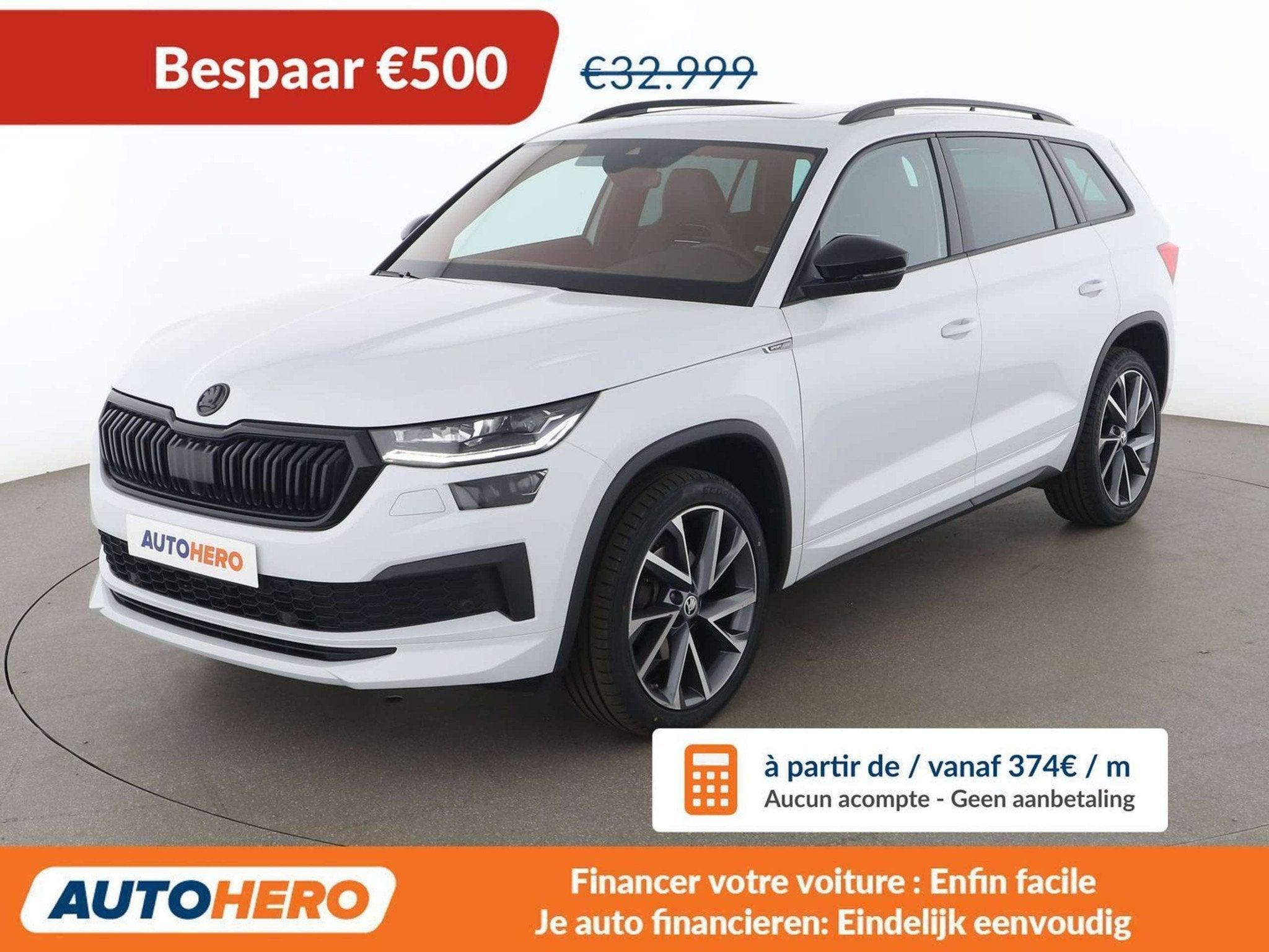 Skoda Kodiaq 1.5 TSI ACT SportLine (automatique), Autos, Cuir, Achat, 7 places, Noir