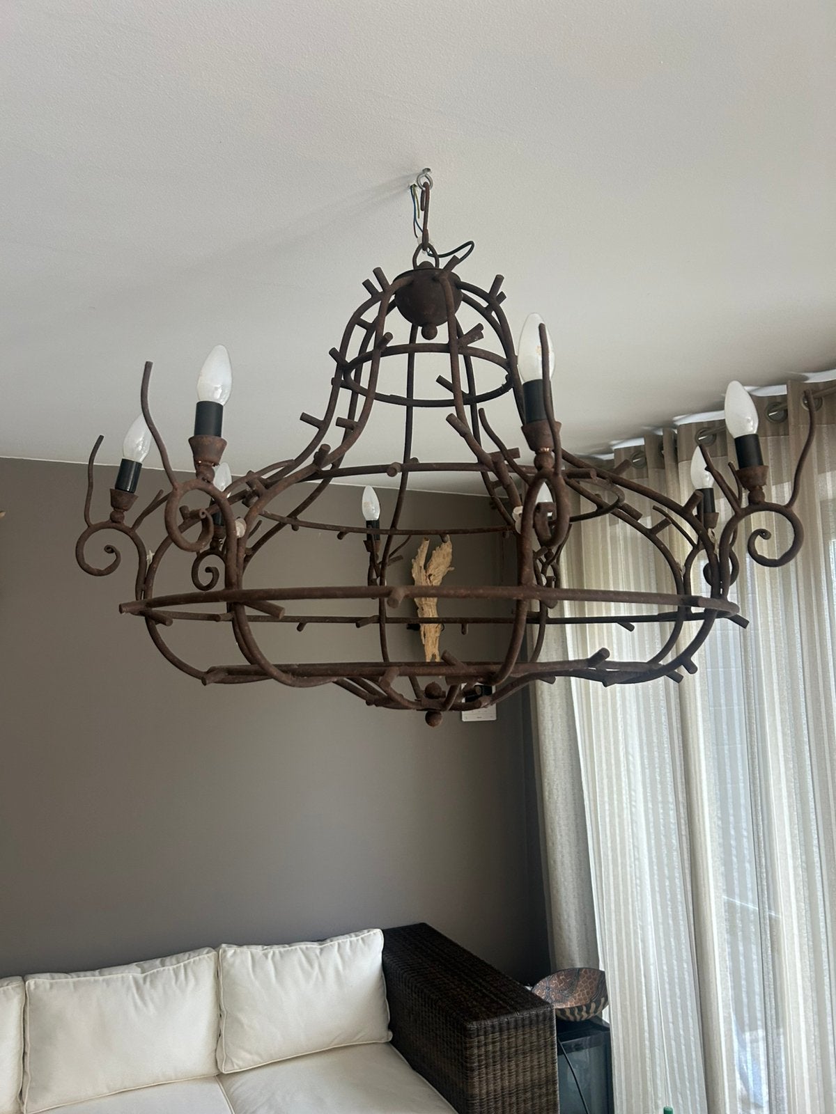Kroonluchter, Huis en Inrichting, Lampen | Kroonluchters, Ophalen, Gebruikt, Metaal, Stoer