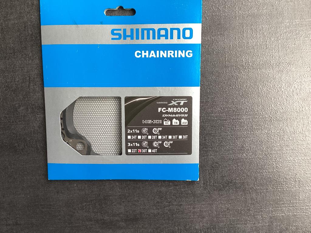 Nieuw kettingblad Shimano XT FC-M8000  30T 11S, Nieuw, Mountainbike, Ophalen, Crankstel of Pedalen
