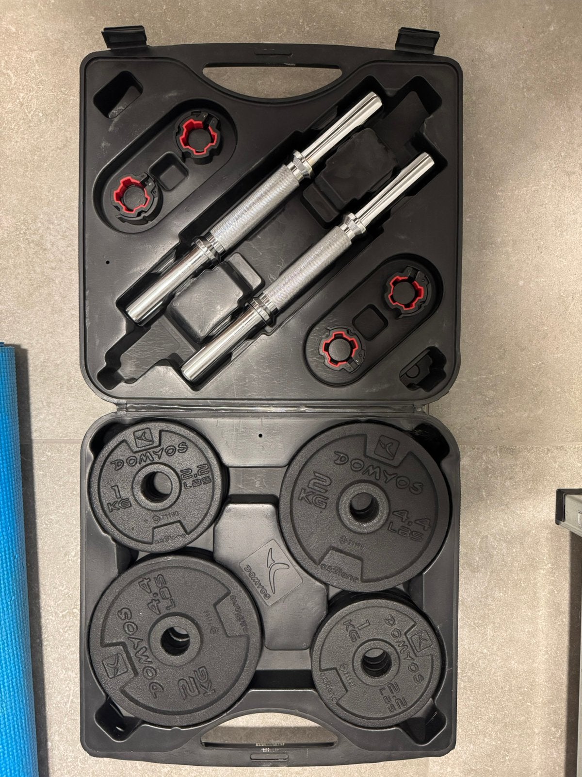 Kit haltères 20 kg avec mallette de rangement, Sport en Fitness, Fitnessmaterialen, Ophalen, Zo goed als nieuw, Armen, Dumbbell