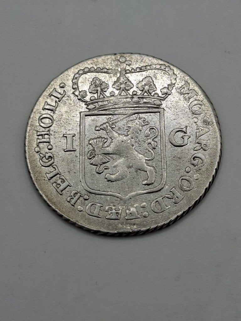Zilveren 1 Gulden 1795 - Gewest Holland (Bataafse Republiek), 1 gulden, Vóór koninkrijk, Zilver, Ophalen of Verzenden