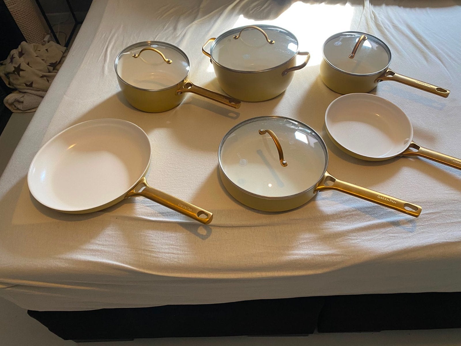 Set de 10 poêles Greenpan 'Padova sunshine yellow' NOUVEAU !, Maison & Meubles, Enlèvement ou Envoi, Aluminium, GreenPan, Ensemble de casseroles