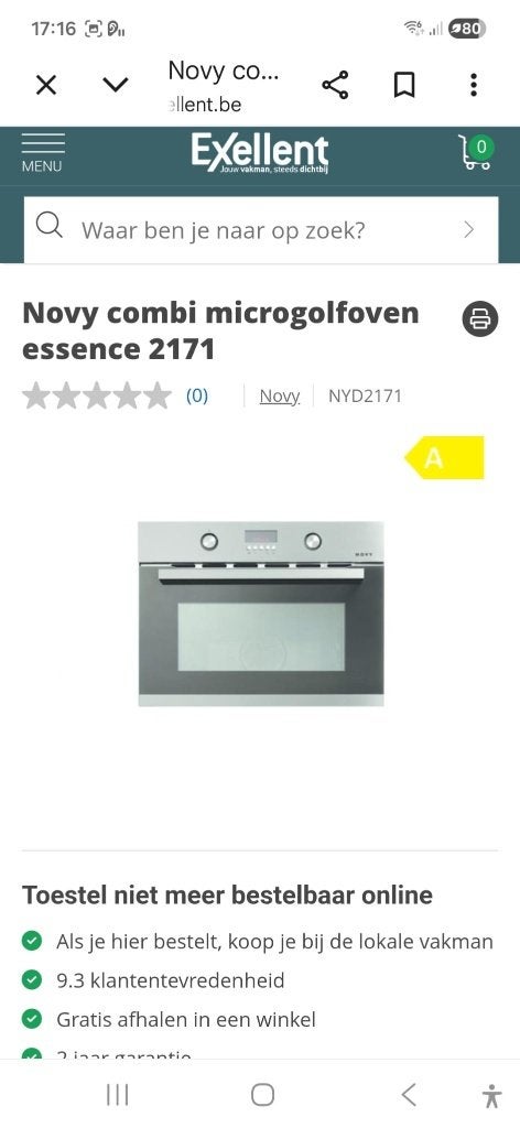Combi microgolf oven, Ophalen, Nieuw in verpakking, Ovens, Microgolfovens en Steamers