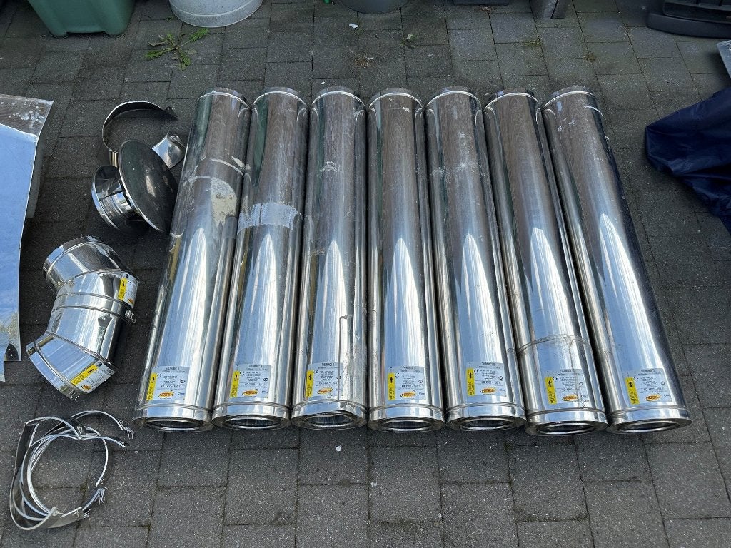 Kachelpijp (gas) dubbelwandig, Ophalen, Gebruikt, Gas, Gaskachel
