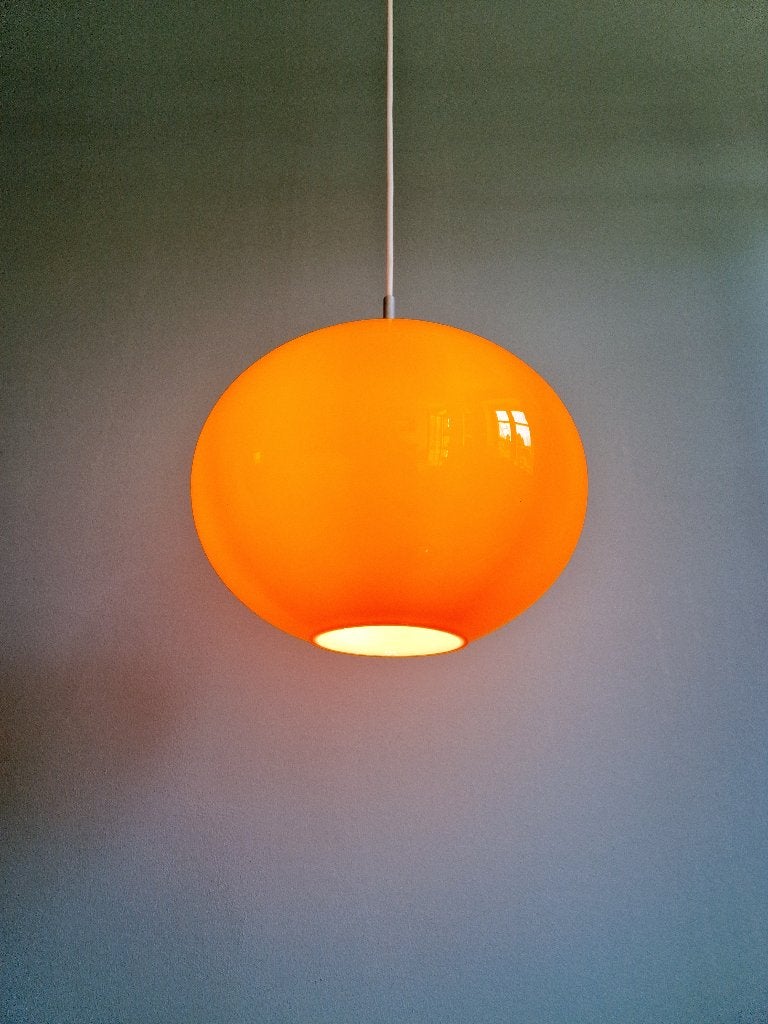 Suspension Space Age en opaline orange, 1970, Enlèvement ou Envoi