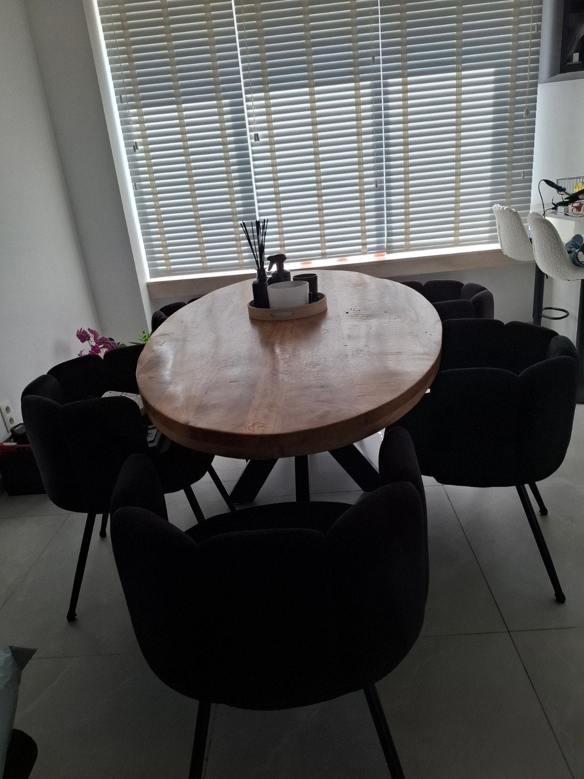 Mango eettafel met 6 stoelen, Ophalen of Verzenden