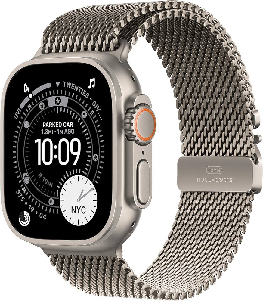 Appel Watch Ultra 3 49mm Cellulair met L Milanese armband, Étanche, IOS, Comme neuf, Enlèvement
