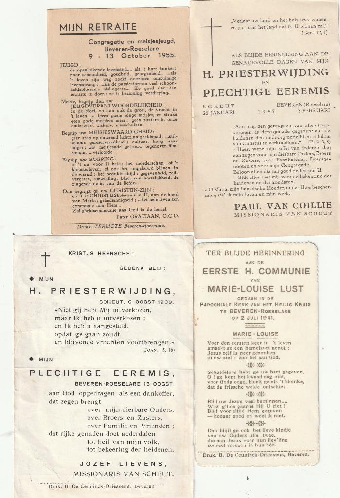 Documenten  Beveren-Roeselare, Verzenden