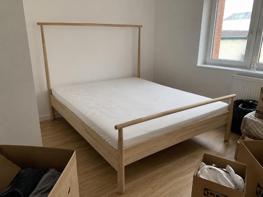 Gjora ikea bed 140x200, Huis en Inrichting, Ophalen, Bruin, 140 cm, Zo goed als nieuw