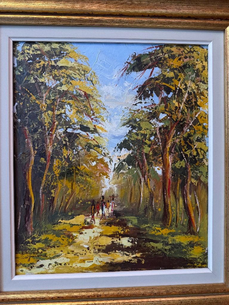 Paysage de Raymond Likombé, Antiquités & Art, Signé, Peinture à l'huile, Paysage, Enlèvement