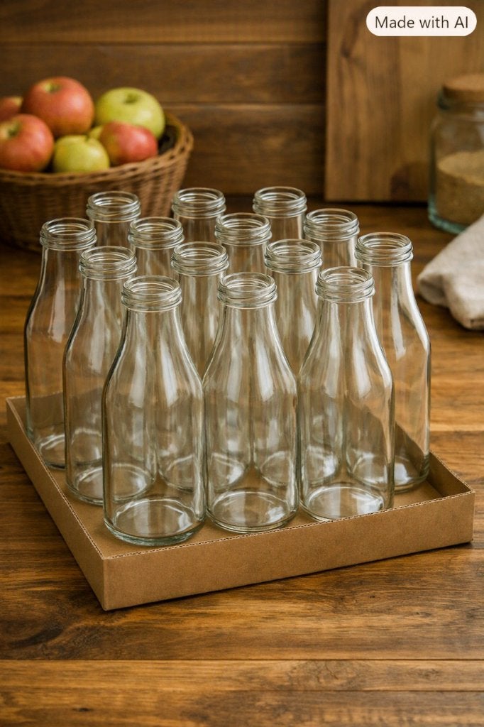 Lot de 12 bouteilles en verre 1 L – sans bouchon, Maison & Meubles, Enlèvement, Comme neuf, Verre