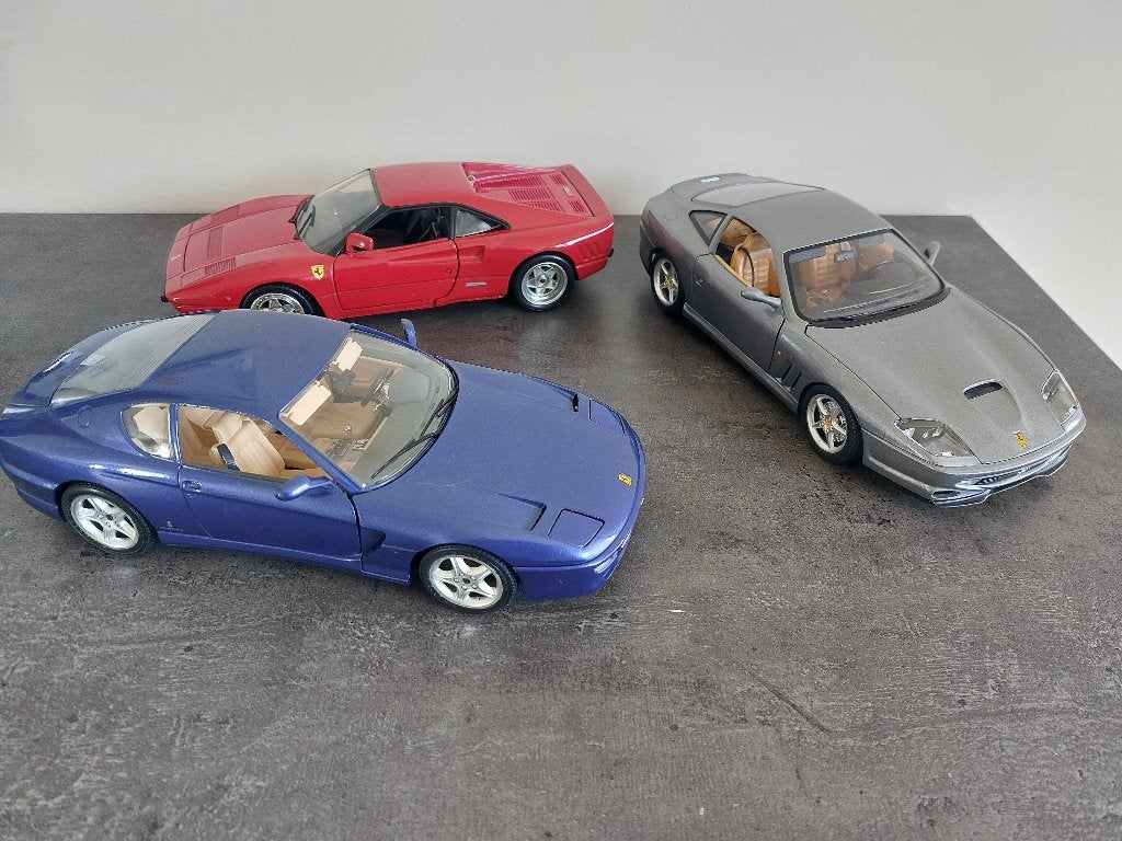 3 x Ferrari modelauto's, Ophalen of Verzenden, Gebruikt, Burago