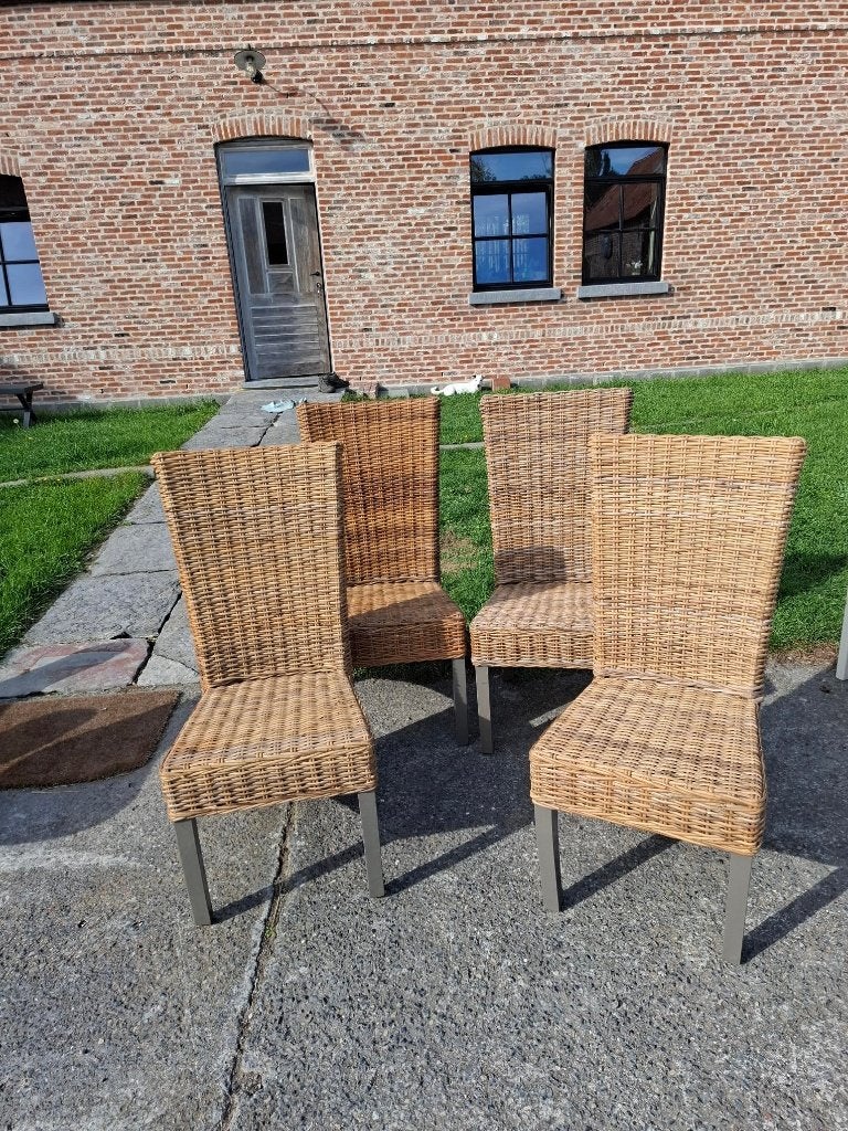 rotan zitstoelen, Ophalen, Gebruikt, Bruin, Riet of Rotan