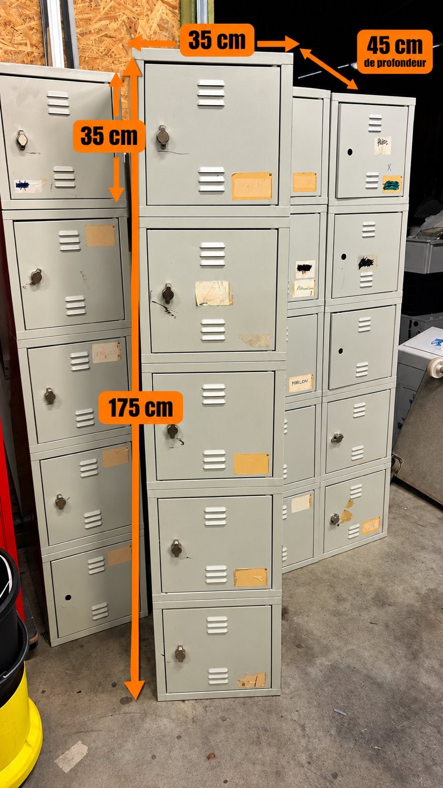 Vestiaires rangement Casiers métalliques 5 portes – 75 €, Enlèvement, Utilisé