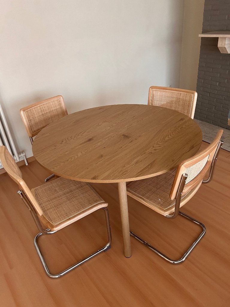 Ronde Tafel jysk alsted o120, Ophalen, Nieuw, Glas, 100 tot 150 cm