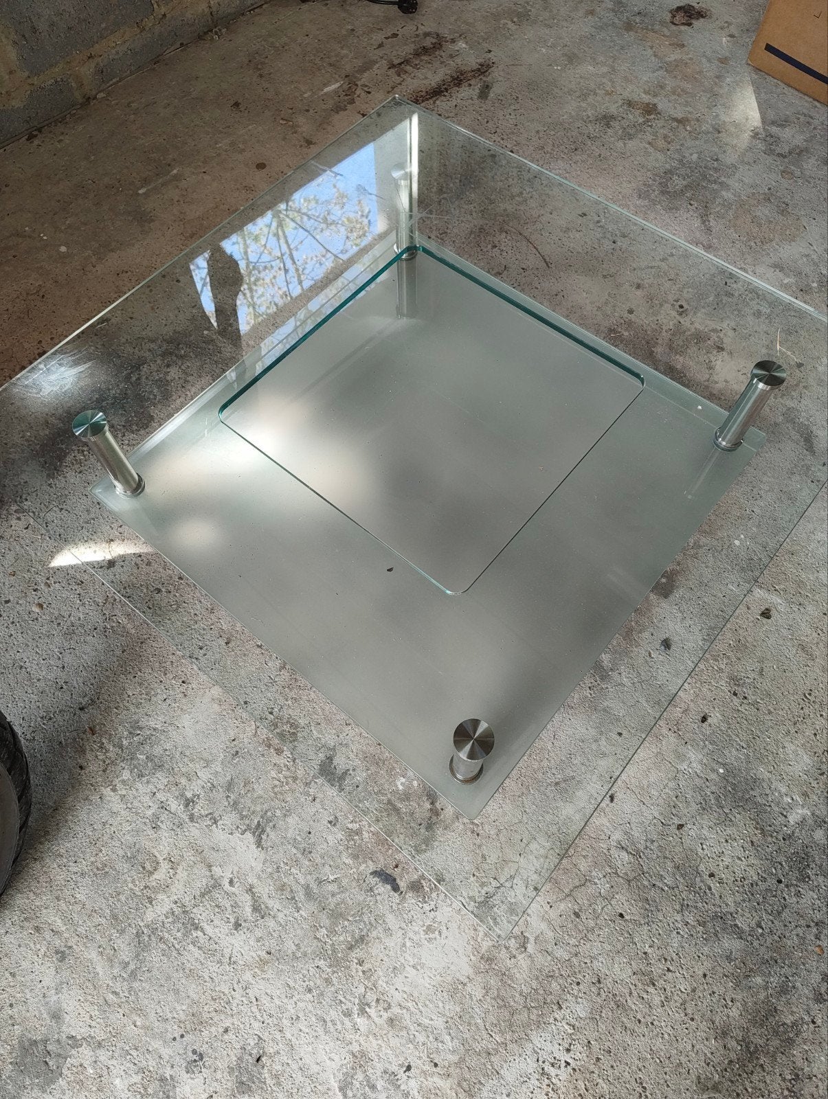 glazen salontafel gratis, Ophalen