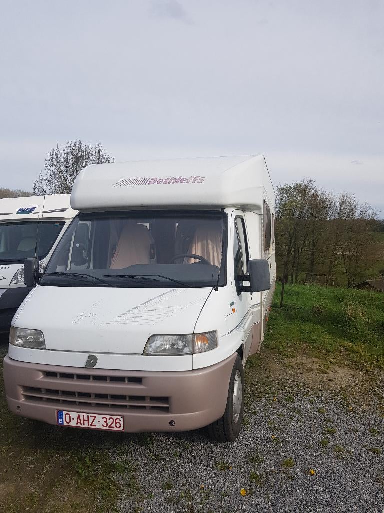 Motorhome oldtimer dethleffs, Caravanes & Camping, Siège de train, Jusqu'à 4, 6 à 7 mètres, Fiat