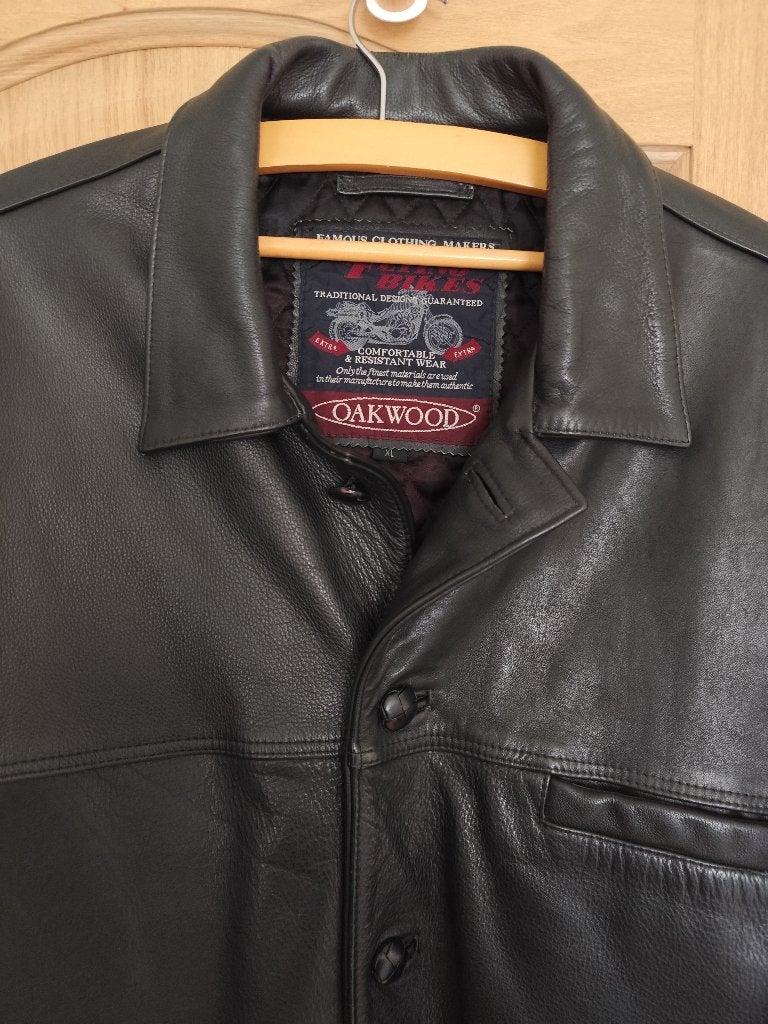 Mooi leren jack van Oakwood voor heren te koop., Kleding | Dames, Zwart, Maat 46/48 (XL) of groter, Ophalen of Verzenden, Zo goed als nieuw
