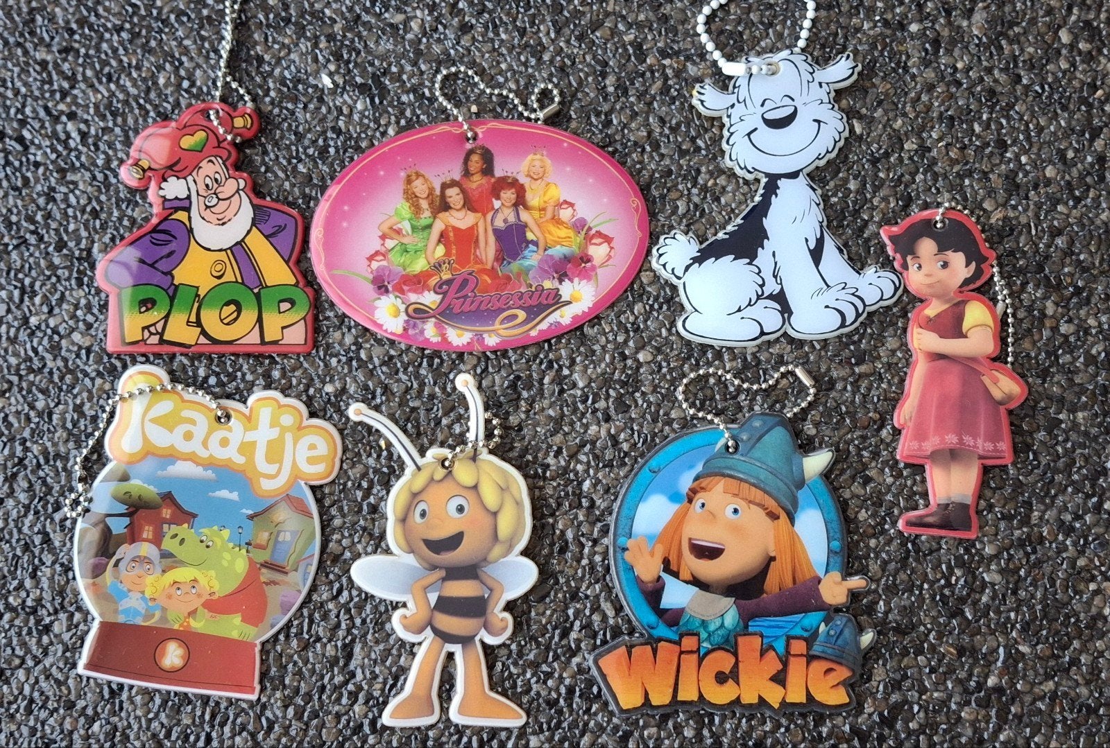 Lot sleutelhanger figuren Studio 100 Samson Plop Wickie Maya, Verzamelen, Ophalen of Verzenden, Zo goed als nieuw, Knuffel of Figuurtje