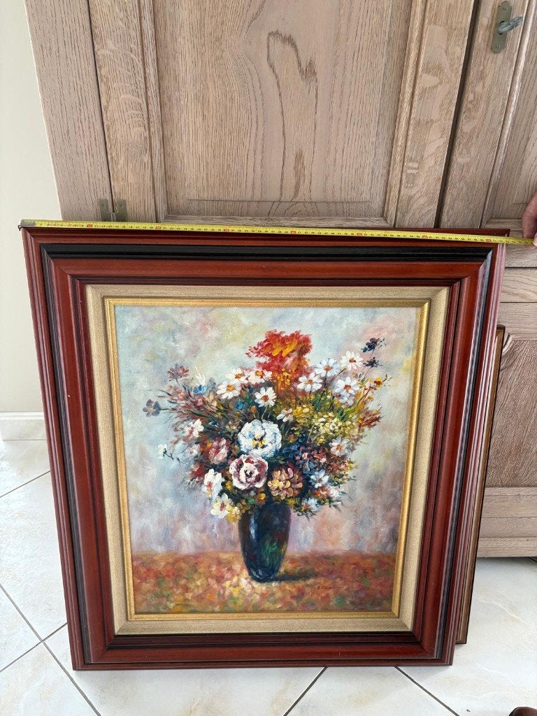 Peinture à l'huile fleurs 7, Antiquités & Art, Enlèvement
