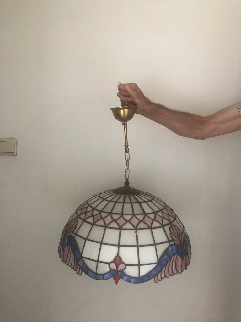 Tyffany luchter, Ophalen, Zo goed als nieuw, Glas, E27 (groot)