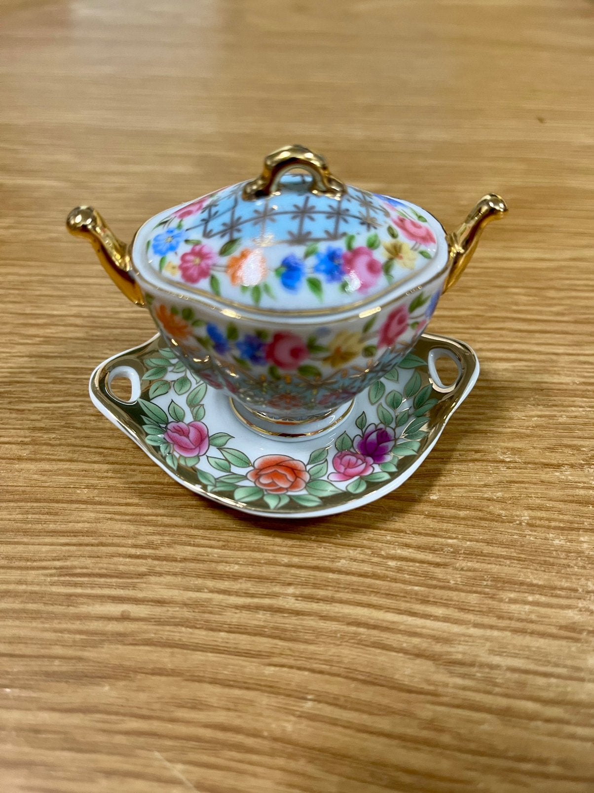 Soupière miniature porcelaine Porcelain Art fleurie, Enlèvement, Porcelaine