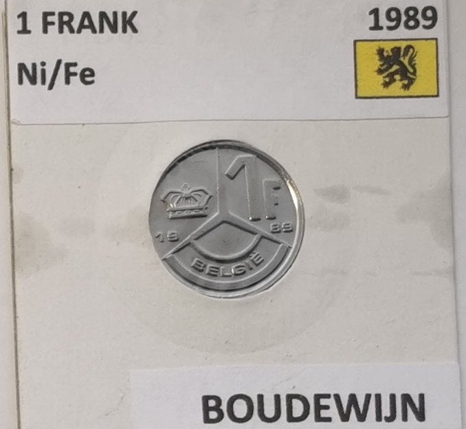 1 frank elstrom 1989 VL, Postzegels en Munten, Ophalen of Verzenden, Metaal, Losse munt