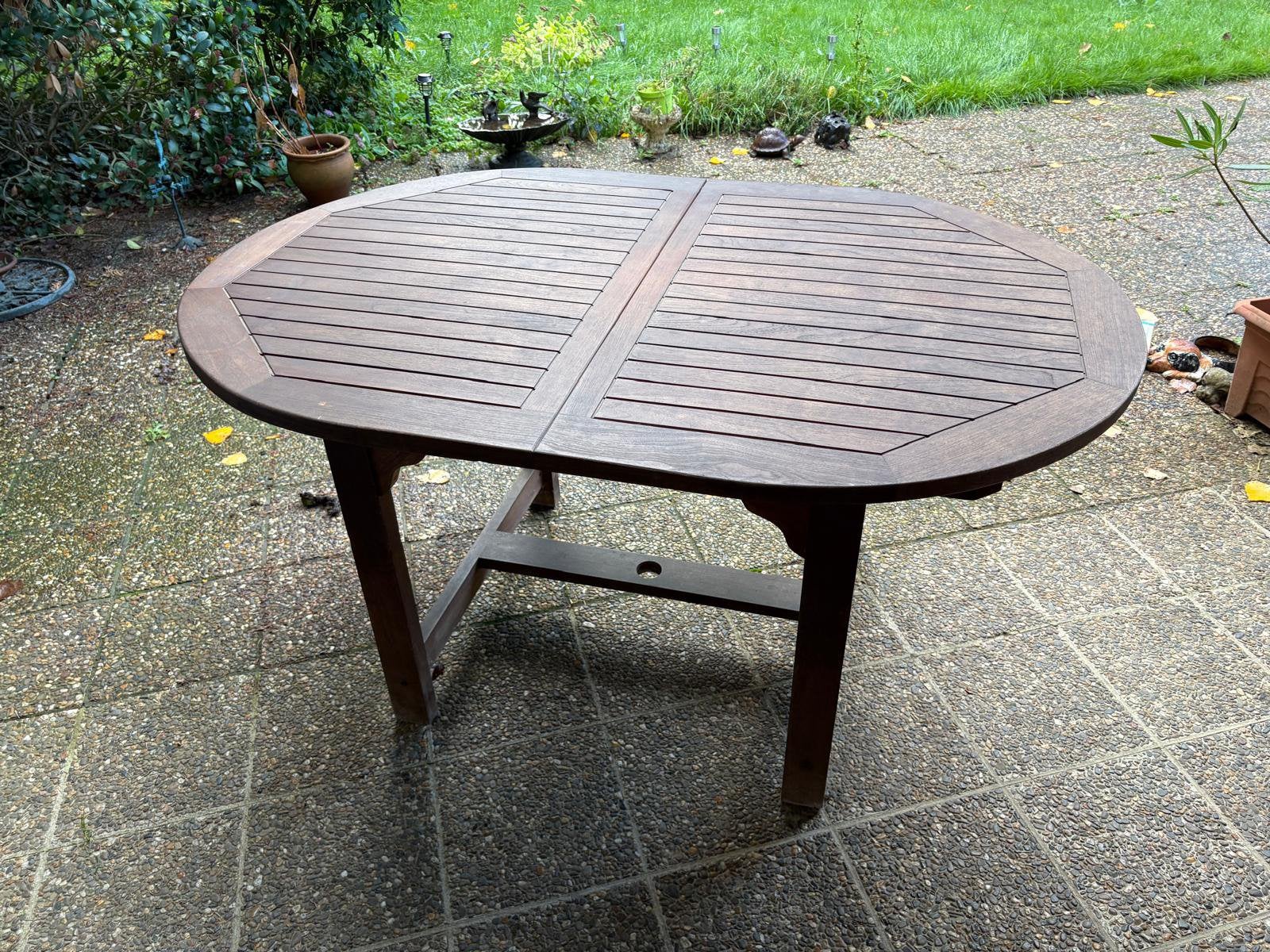 Teak tuintafel uitschuifbaar, Tuin en Terras, Ophalen, Gebruikt