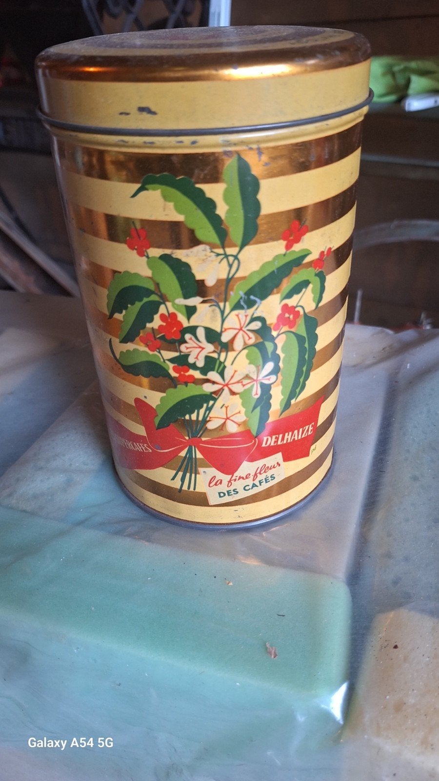 ancienne boîte Delhaize, Collections, Boîte en métal, Enlèvement ou Envoi