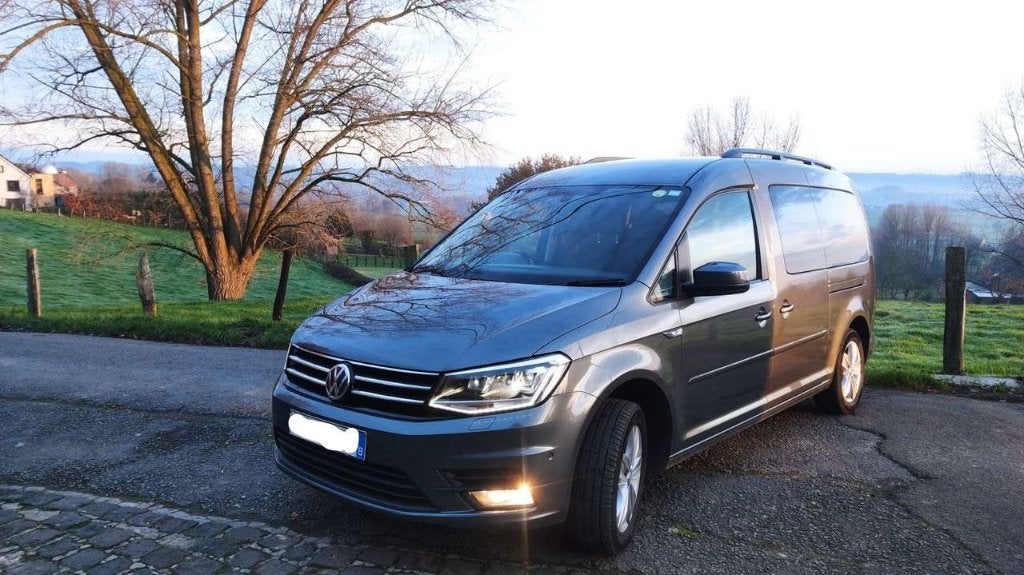 VW caddy maxi double cabine, Autos, Cuir, Argent ou Gris, Achat, Carnet d'entretien