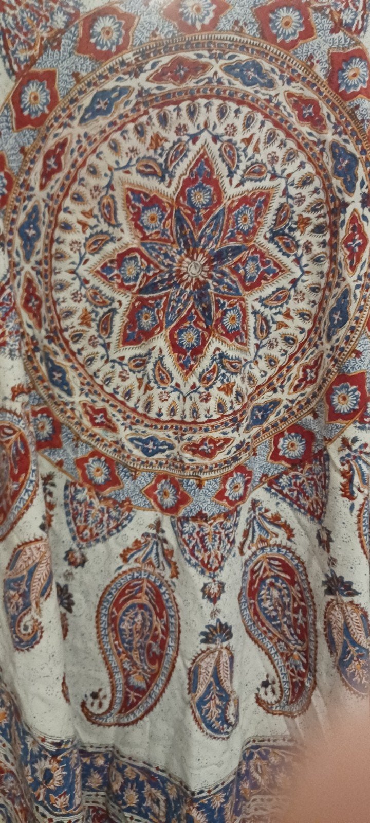 Perzische Kalamkari-stof met authenticiteitsstempel, Ophalen of Verzenden, Nieuw, Rond