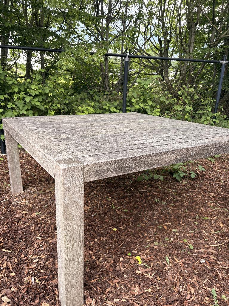 Bristol tuintafel 4 stoelen teak, Ophalen, Gebruikt, Vierkant, Teakhout