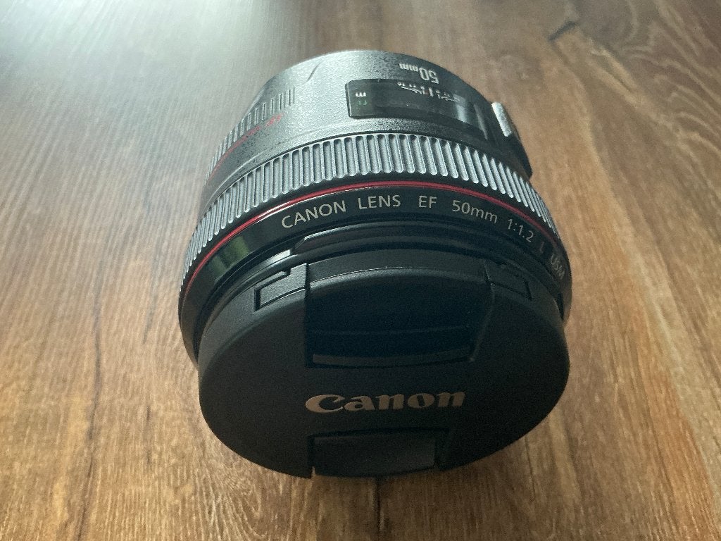 Canon EF 50 mm f/1.2L USM, Valise/sac inclus, Comme neuf, Enlèvement, Accessoires
