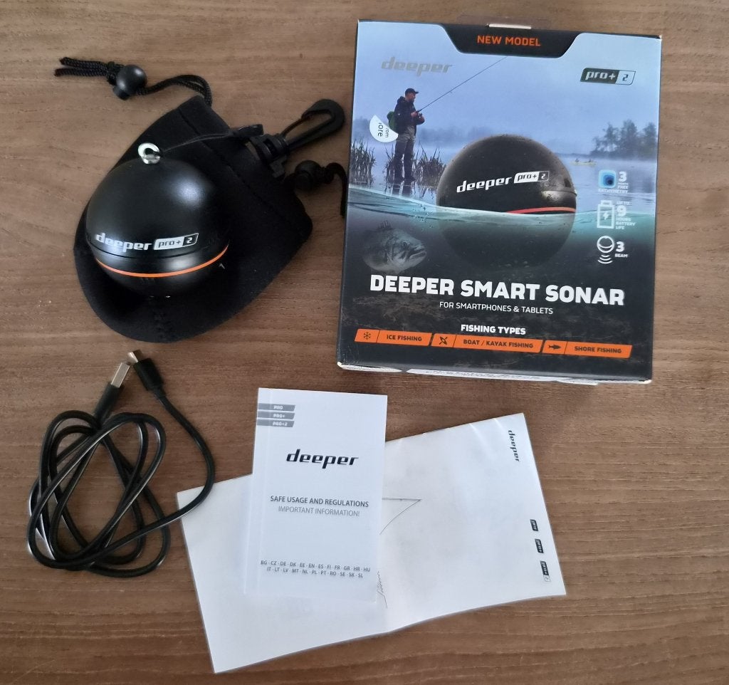 Deeper Pro+ 2 Smart sonar - visvinder/fishfinder + houder, Watersport en Boten, Ophalen, Zo goed als nieuw, Overige typen