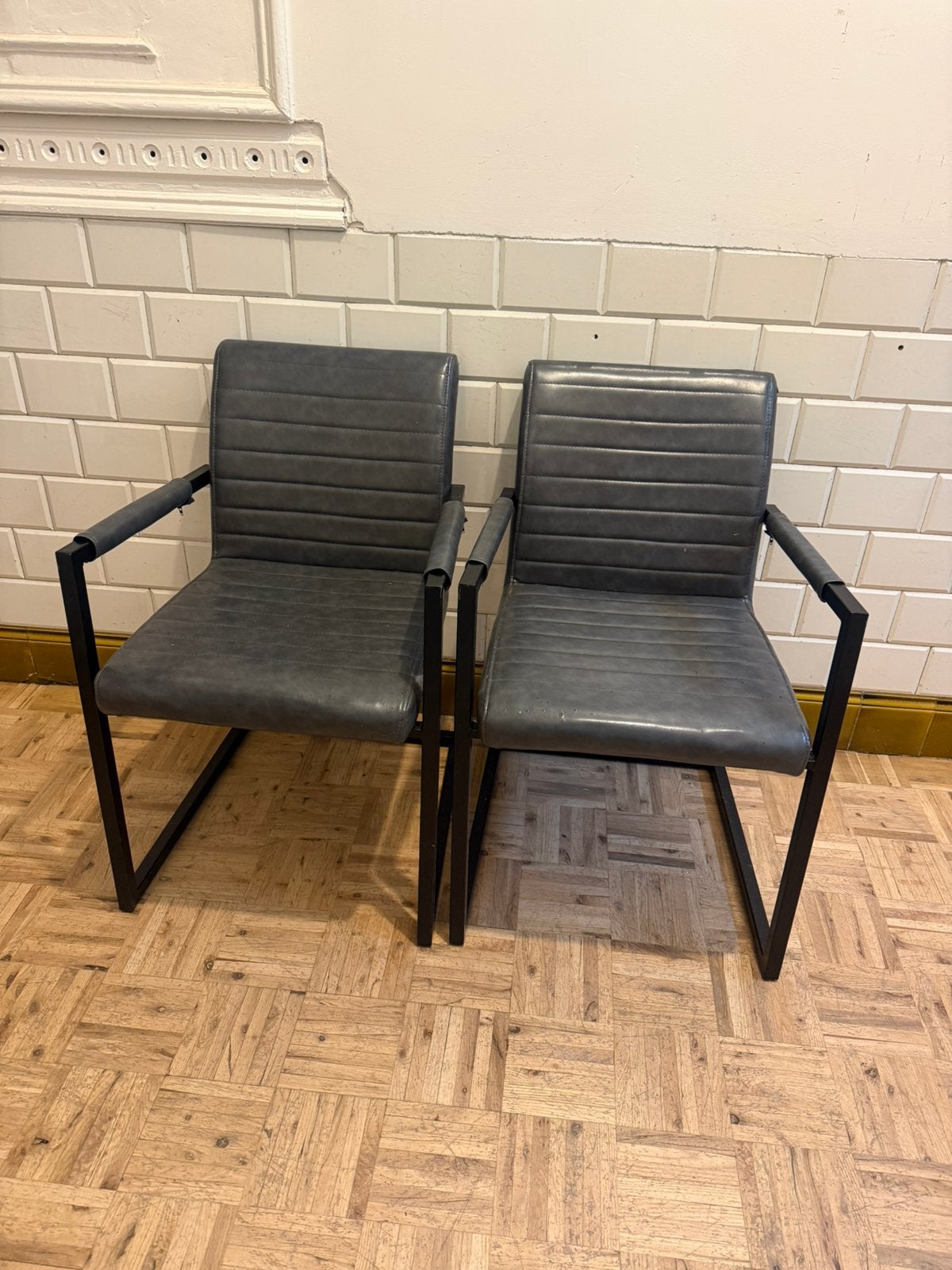 Set van 6 stoelen, Huis en Inrichting, Stoelen, Ophalen, Grijs, Vijf, Zes of meer stoelen, Kunststof