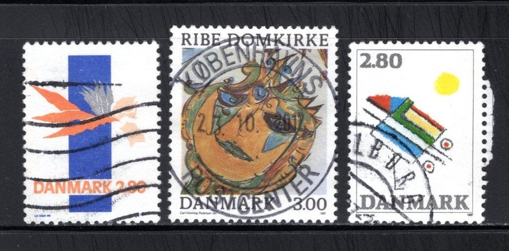 DANEMARK Année de lot 1987-1988 timbrée, Envoi, Danemark, Affranchi