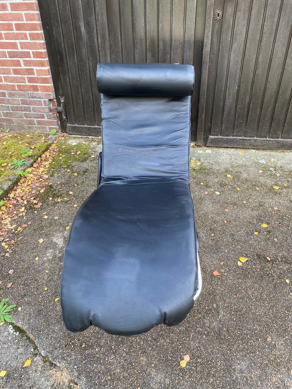 Long chair zwart, Enlèvement, Utilisé, Une personne, Cuir